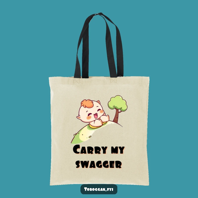 Funny Cheeky Wink Sledding Tote Bag - Playful Accessory Gift