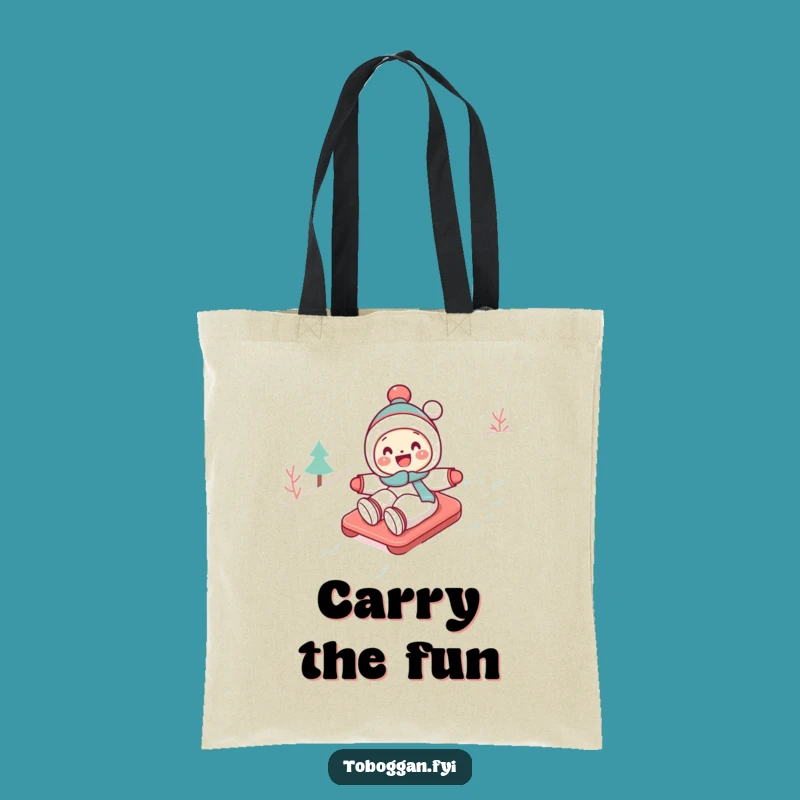 Funny Toboggan Tote Bag: Cute Character Snow Accessory, Ideal Humorous Gift