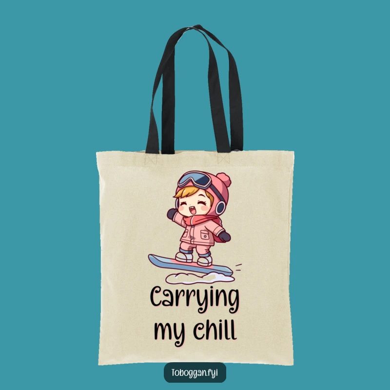 Funny Snowboarder Tote Bag: Hilarious Character Balancing, Practical Gift!