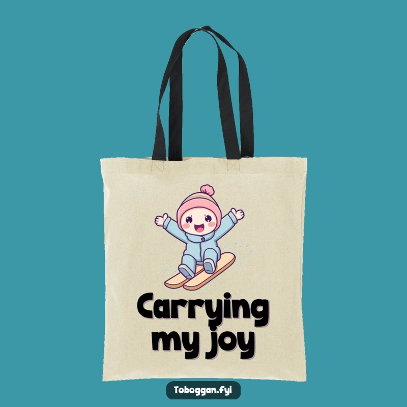 Funny Snowy Slope Surfer Tote Bag: Carry Your Winter Gear with Joy, Ideal Funny Gift