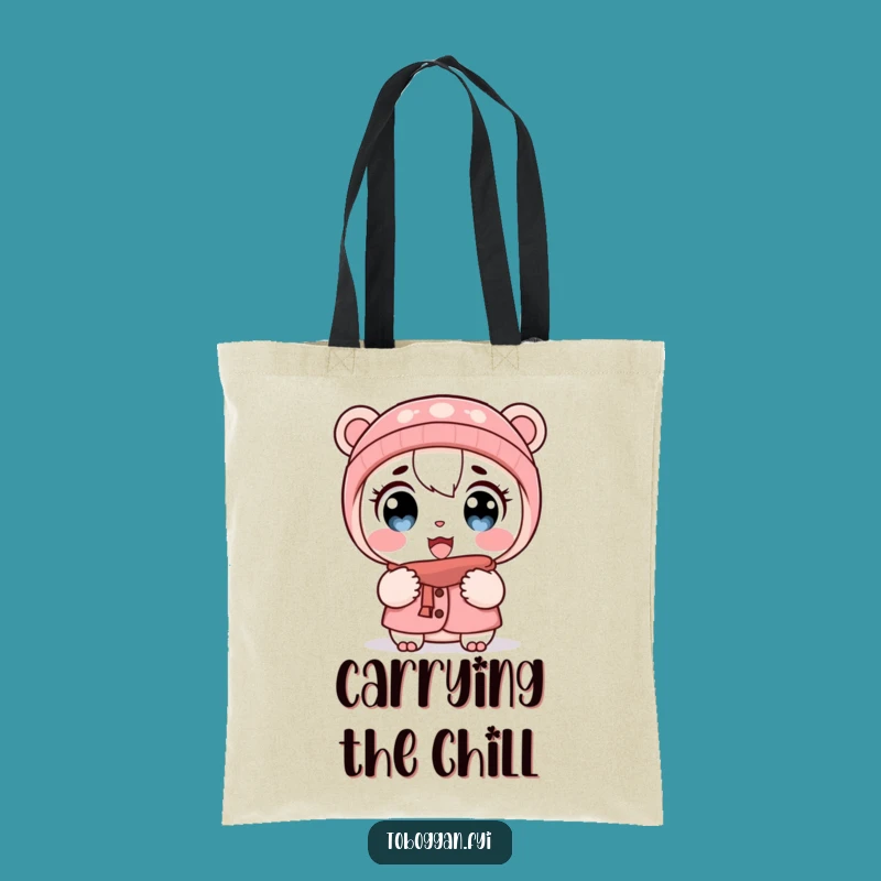 Funny Cold Shocked Character Tote Bag: Carry Your Winter Woes Hilariously!