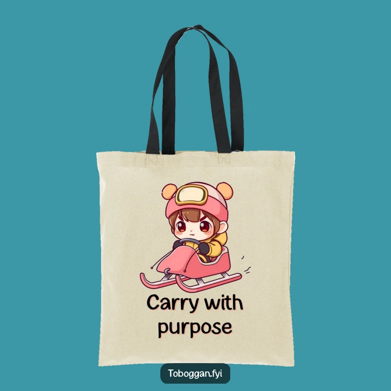 Funny Focused Sledder Tote Bag: Carry Your Determined Spirit!