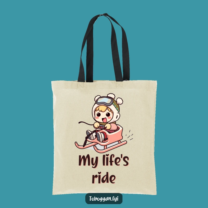 Funny Out-of-Control Sledder Tote Bag: Carry Your Chaos in Style