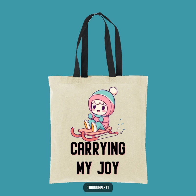 Funny Sledding Character Tote Bag: Carry Your Laughs in Style