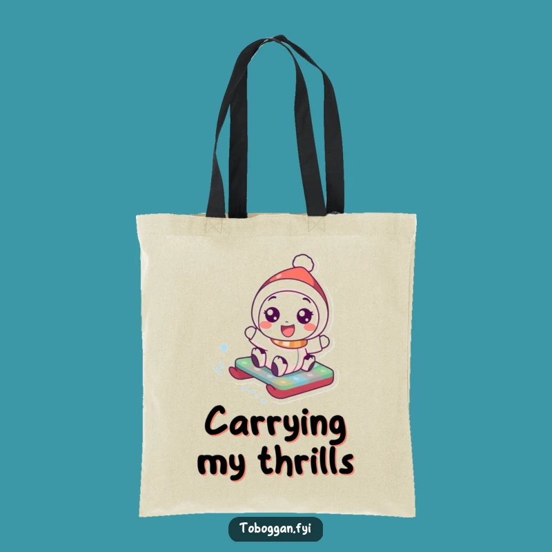 Funny Toboggan Tote Bag: Joyful Character Haul - Your Perfect Funny Gift!