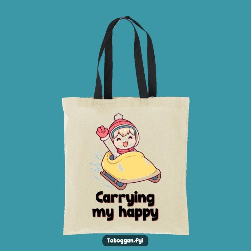 Funny Toboggan Wave Tote Bag: Enthusiastic Design, Hilarious Carry-All Gift