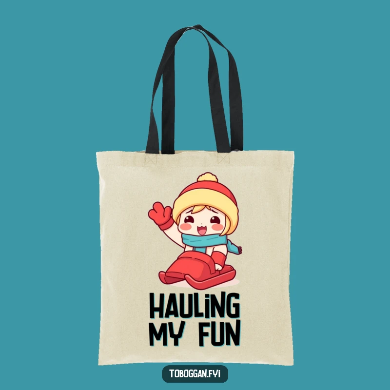 Funny Snow Day Tote Bag: Waving Toboggan Fun, Practical Gift!